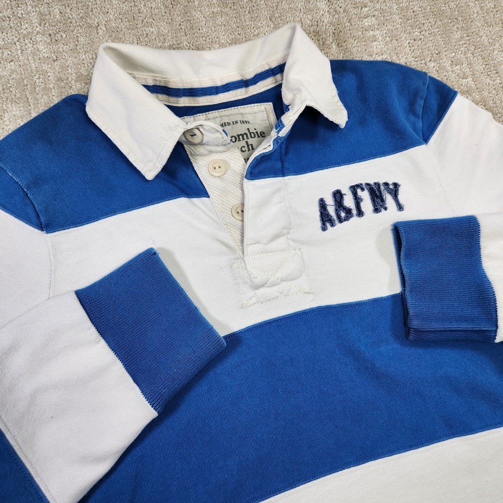 Vintage Abercrombie & Fitch Rugby Shirt Men Large Heavy Cotton Chunky Stripe USA